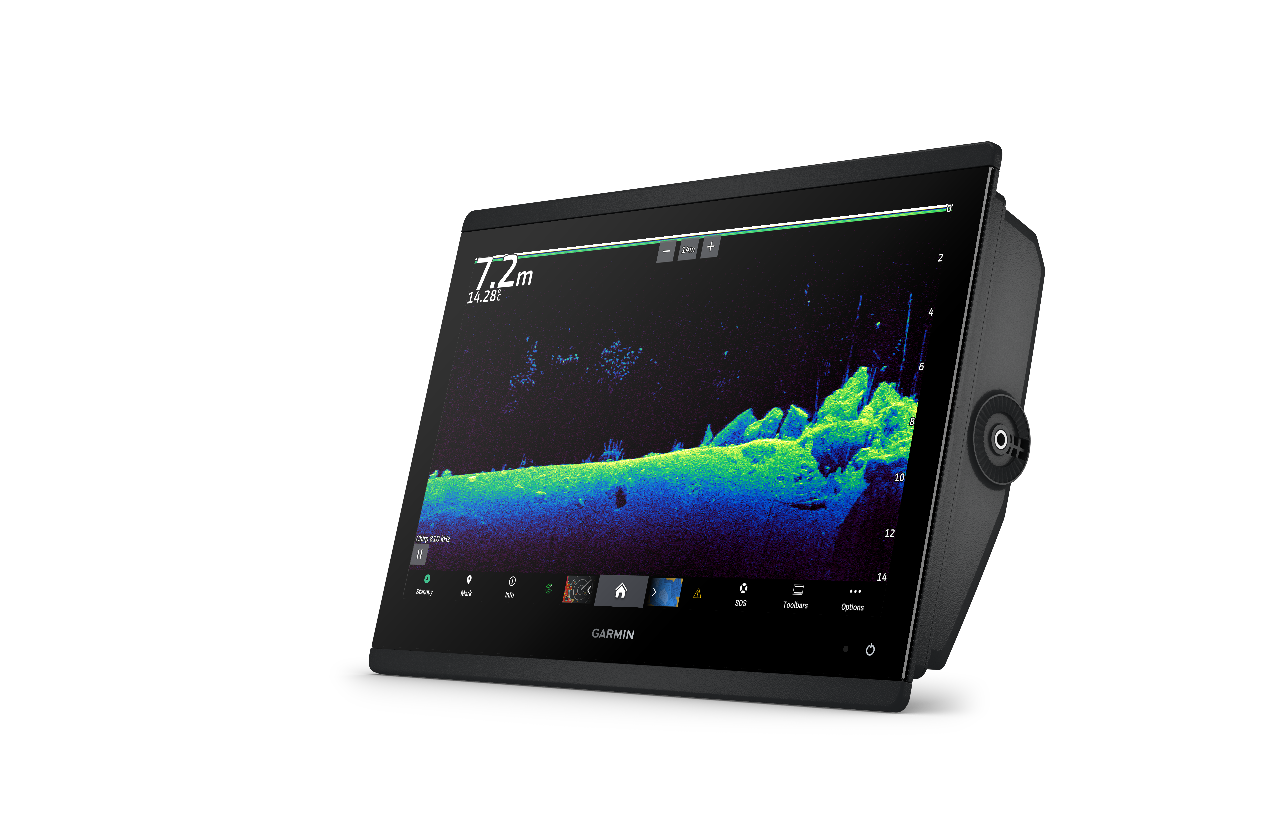 GPSMAP® 1623xsv SideVü, ClearVü and Traditional chirp sonar with global background map