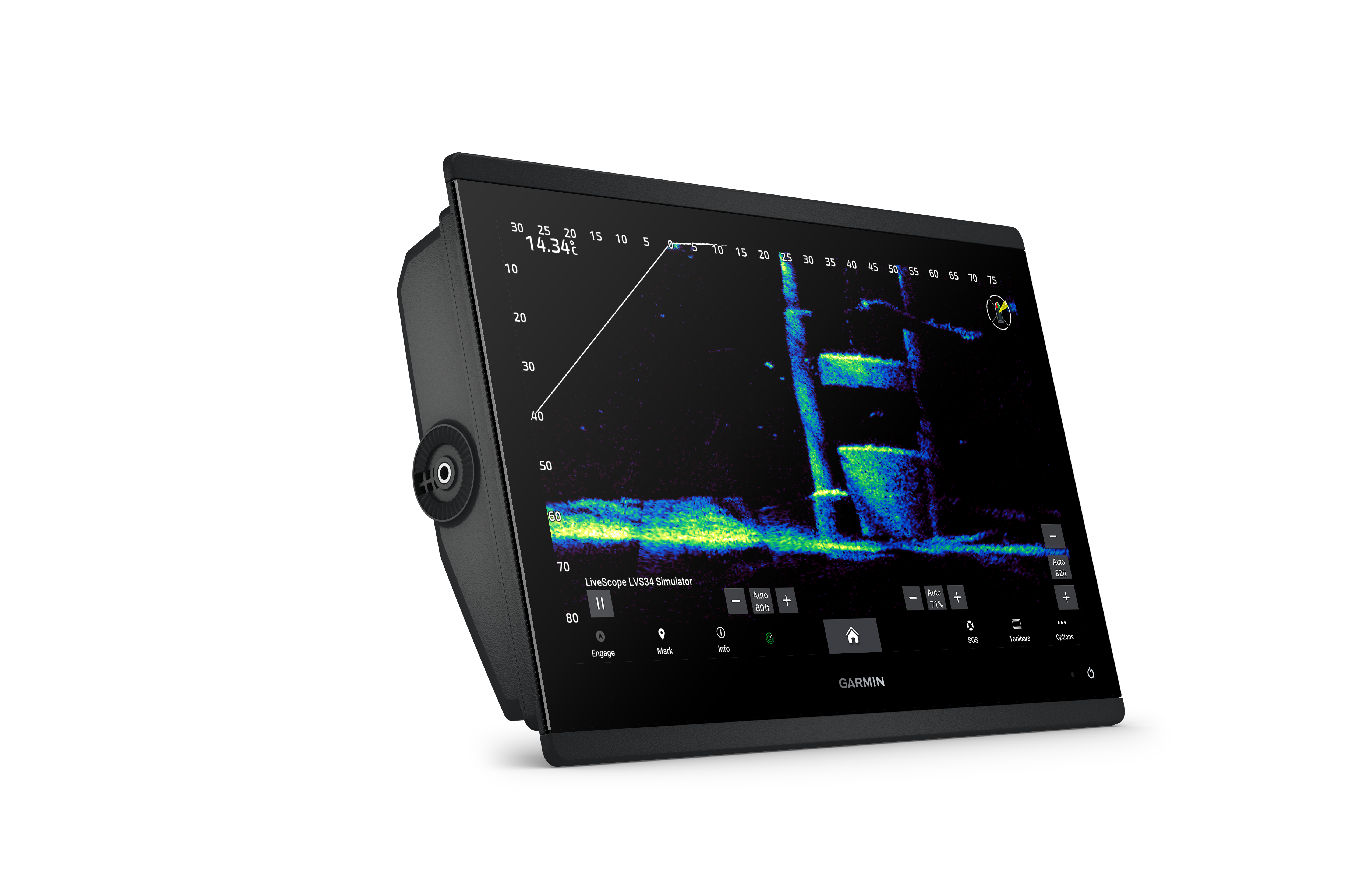 GPSMAP® 1623xsv SideVü, ClearVü and Traditional chirp sonar with global background map