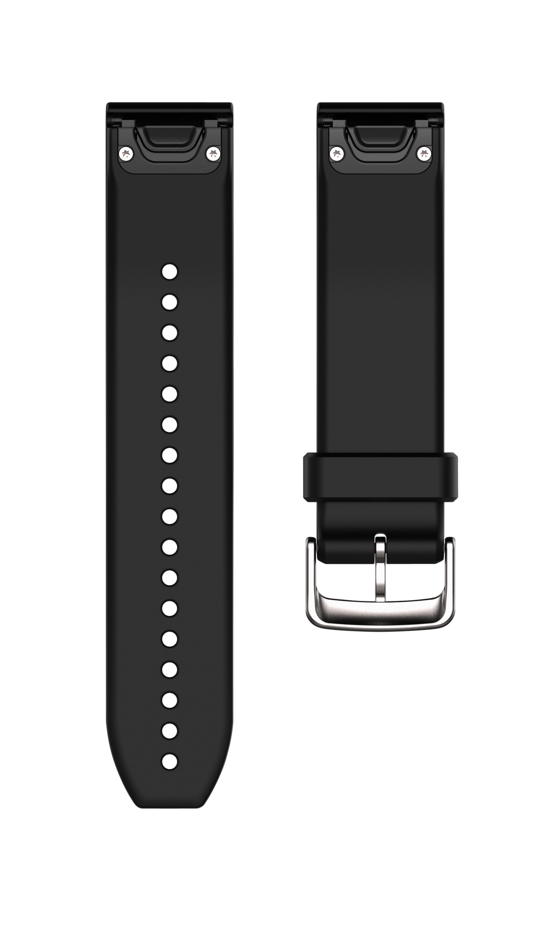 Garmin QuickFit® 22 watch strap, Black/Silver silicone