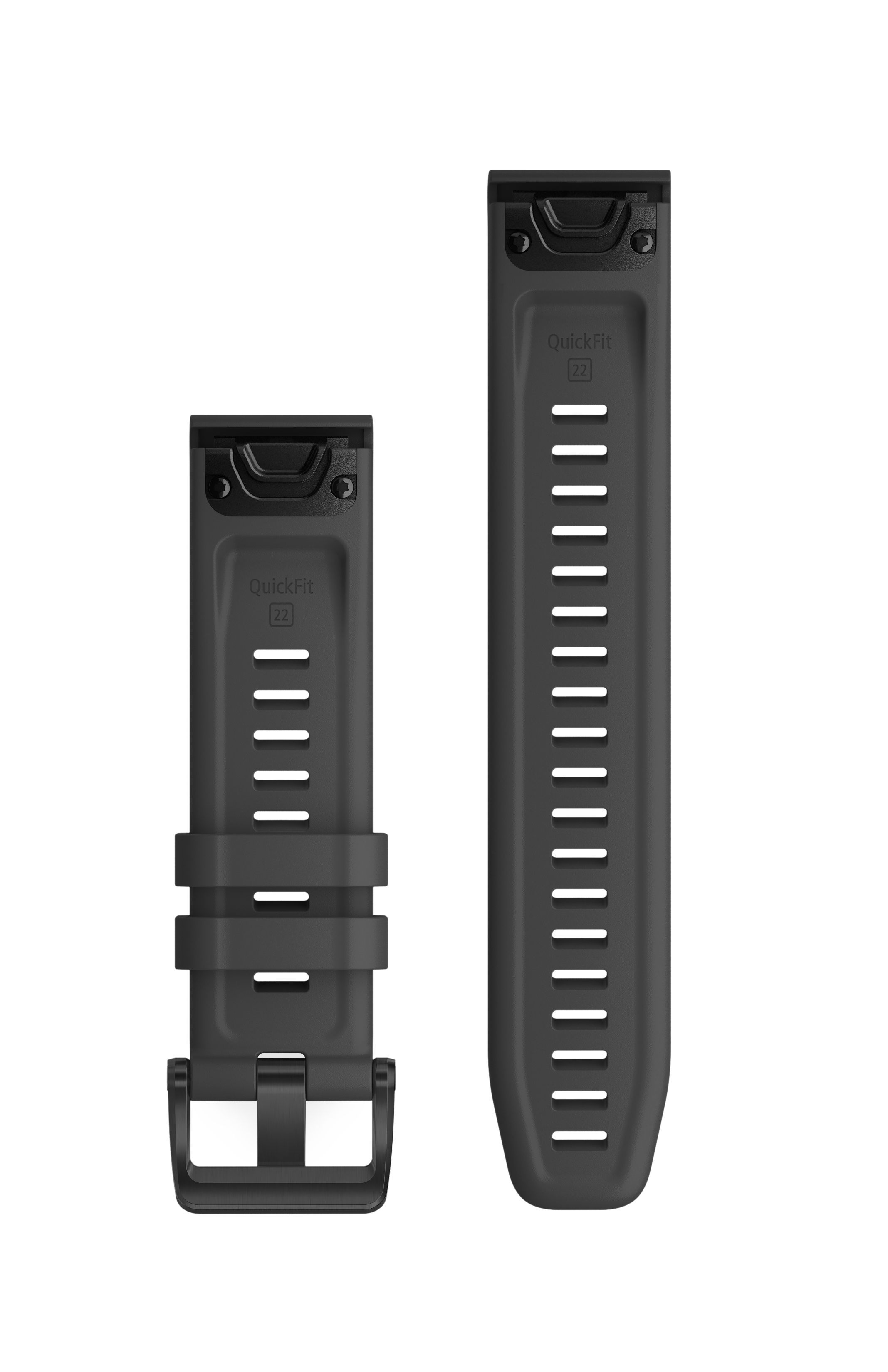 Garmin QuickFit® 22 watch strap, Slate Gray silicone, black hardware