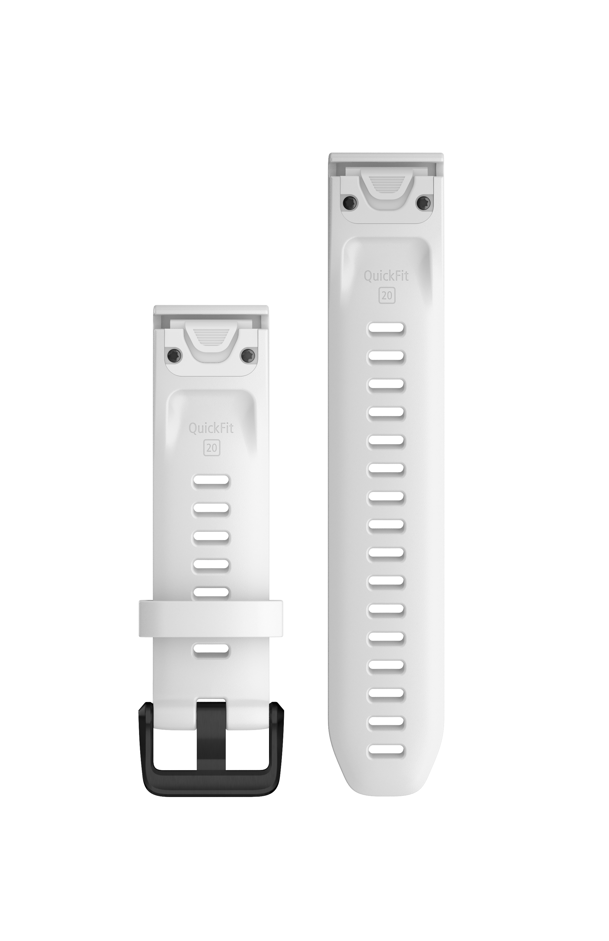 Garmin QuickFit® 20 watch straps, White silicone, black hardware