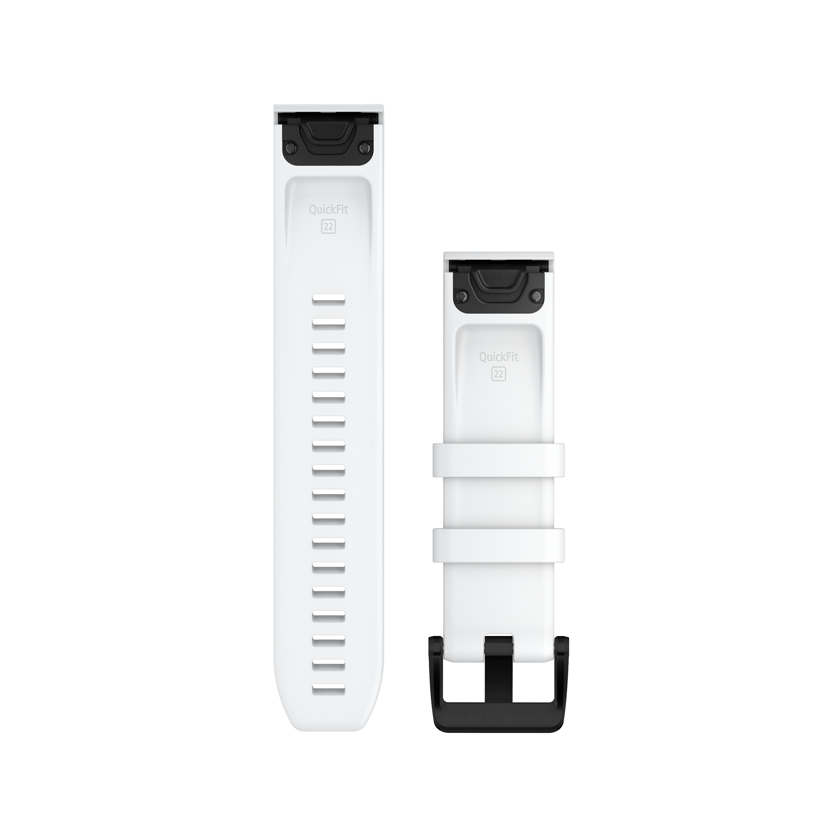 Garmin QuickFit® 22 watch strap, White, black hardware in stainless steel