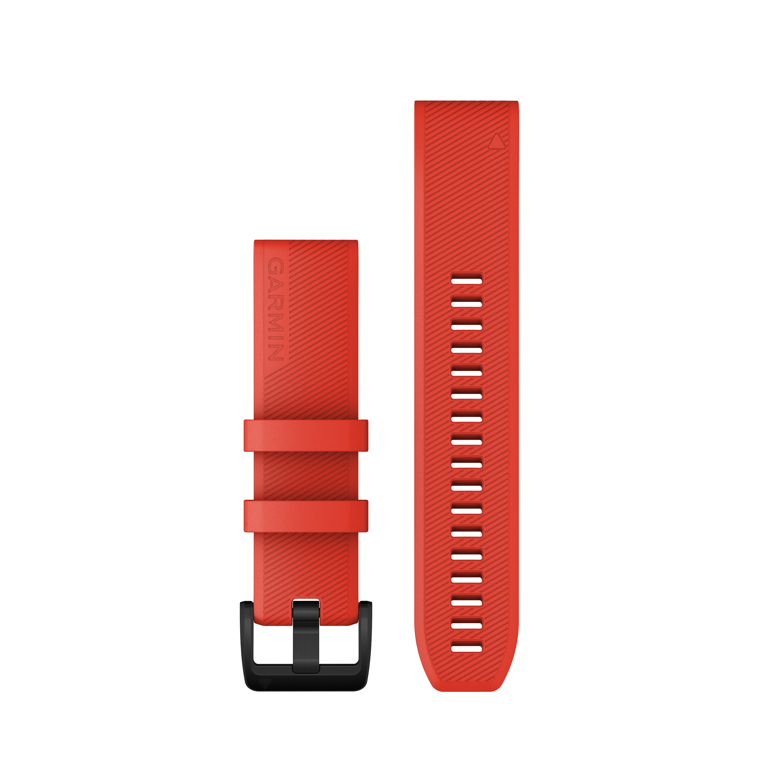 Garmin QuickFit® 22 Watch Strap, Laser Red, Black Stainless Steel Hardware