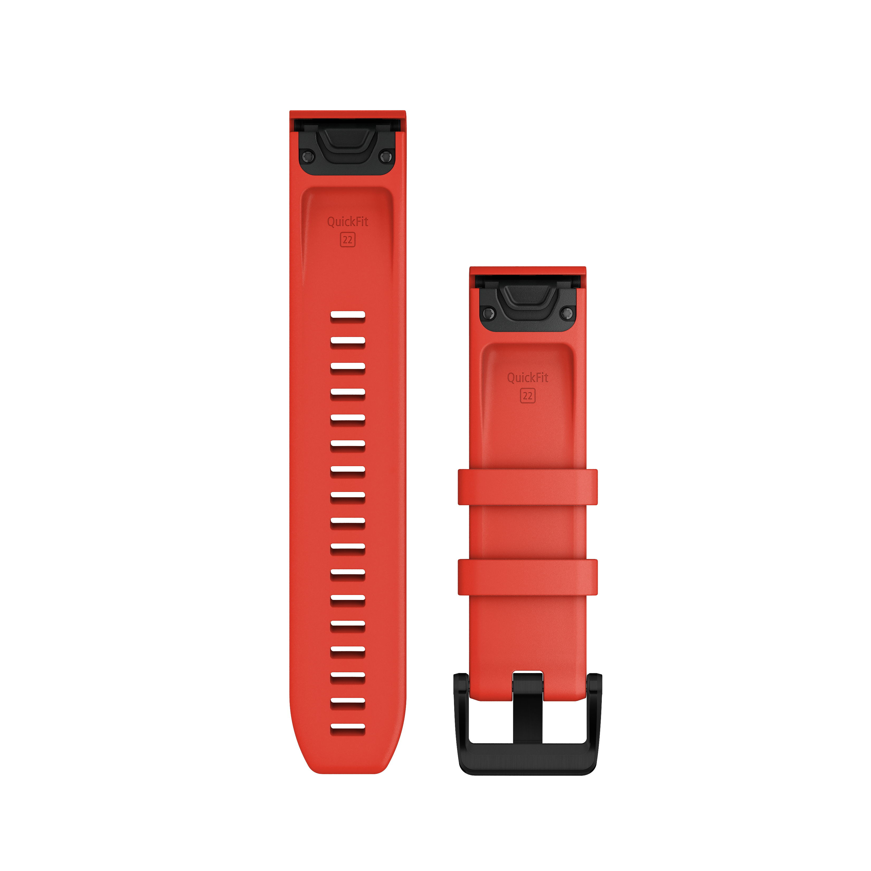 Garmin QuickFit® 22 Watch Strap, Laser Red, Black Stainless Steel Hardware