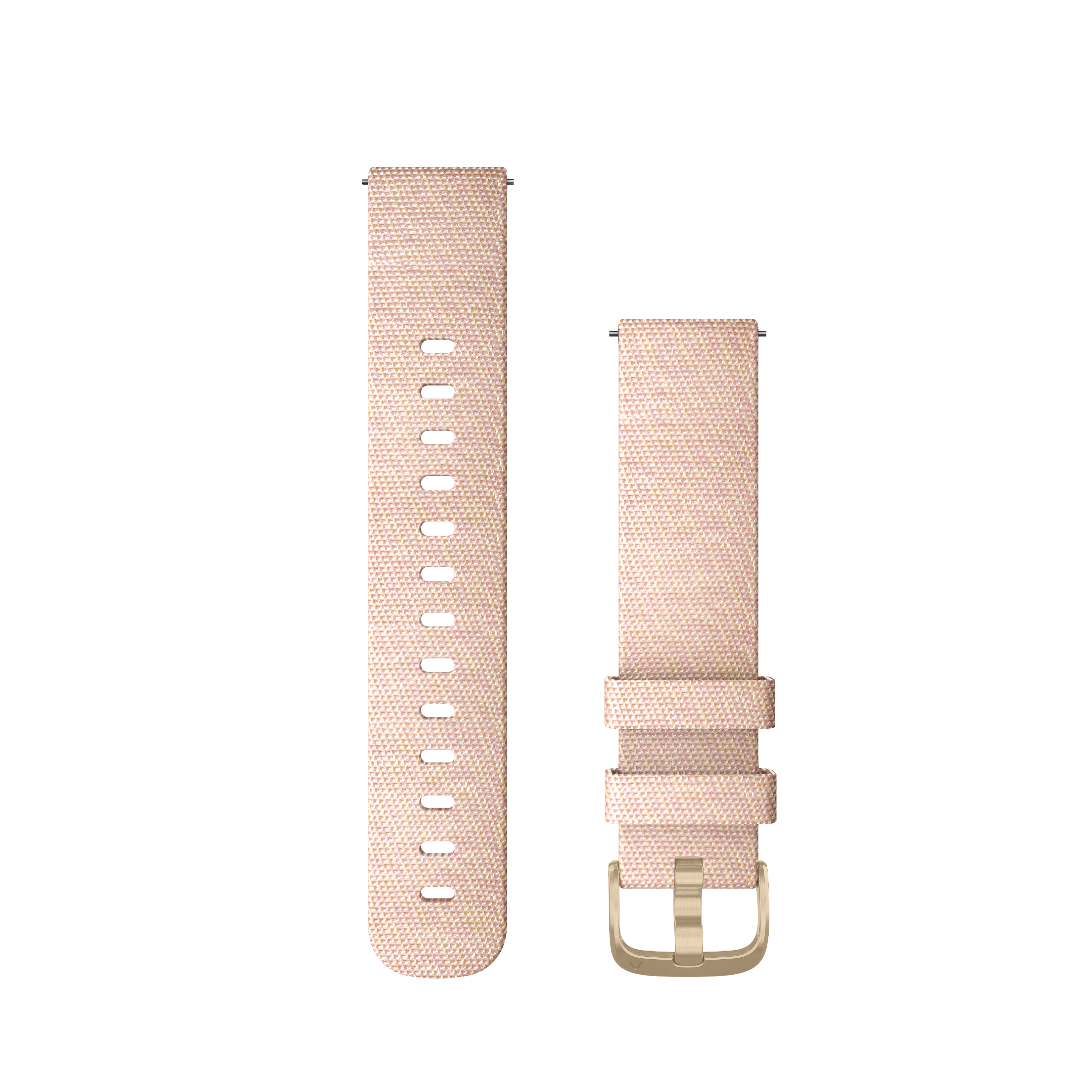 Garmin-Schnellverschlussgurte (20 mm), gewebtes Nylon in zartrosa, hellgoldene Hardware