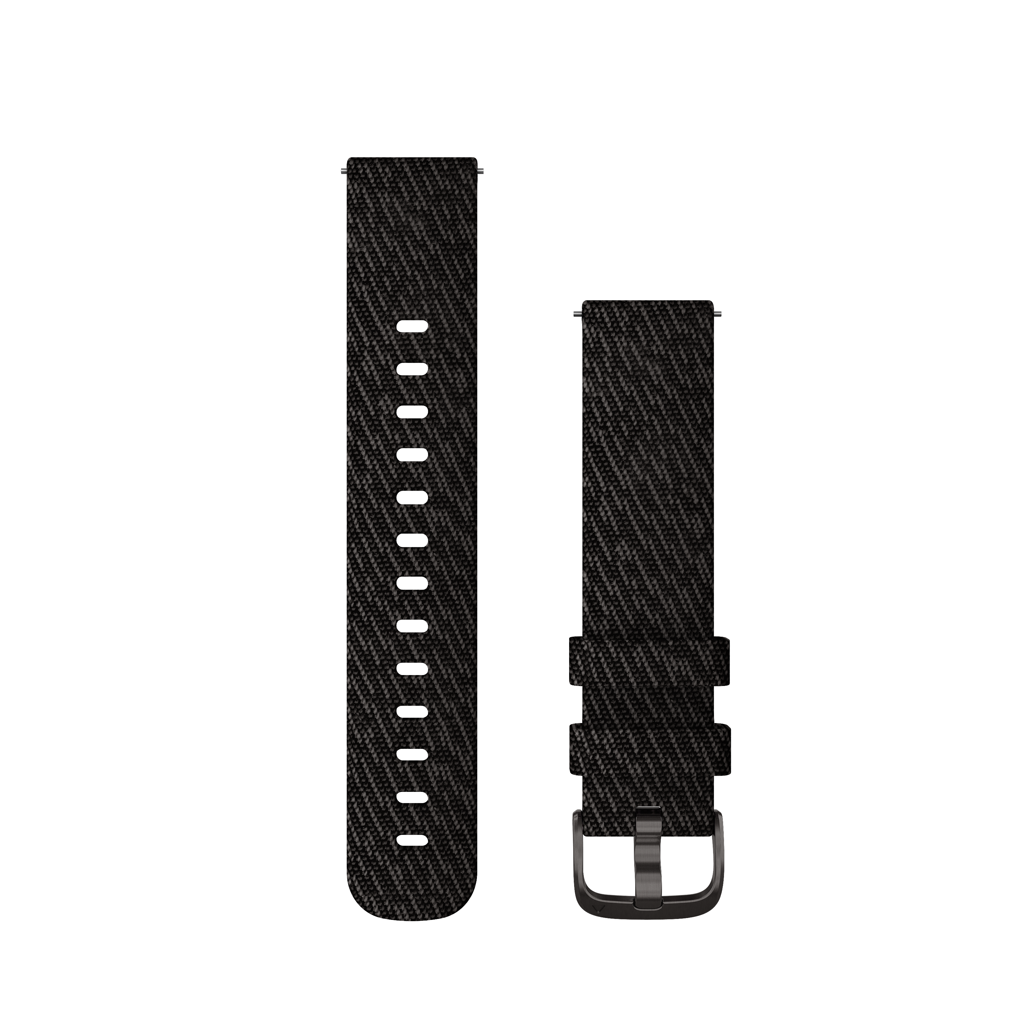Garmin Quick Release Straps (20mm), Black Pepper Woven Nylon, Slate Hardware