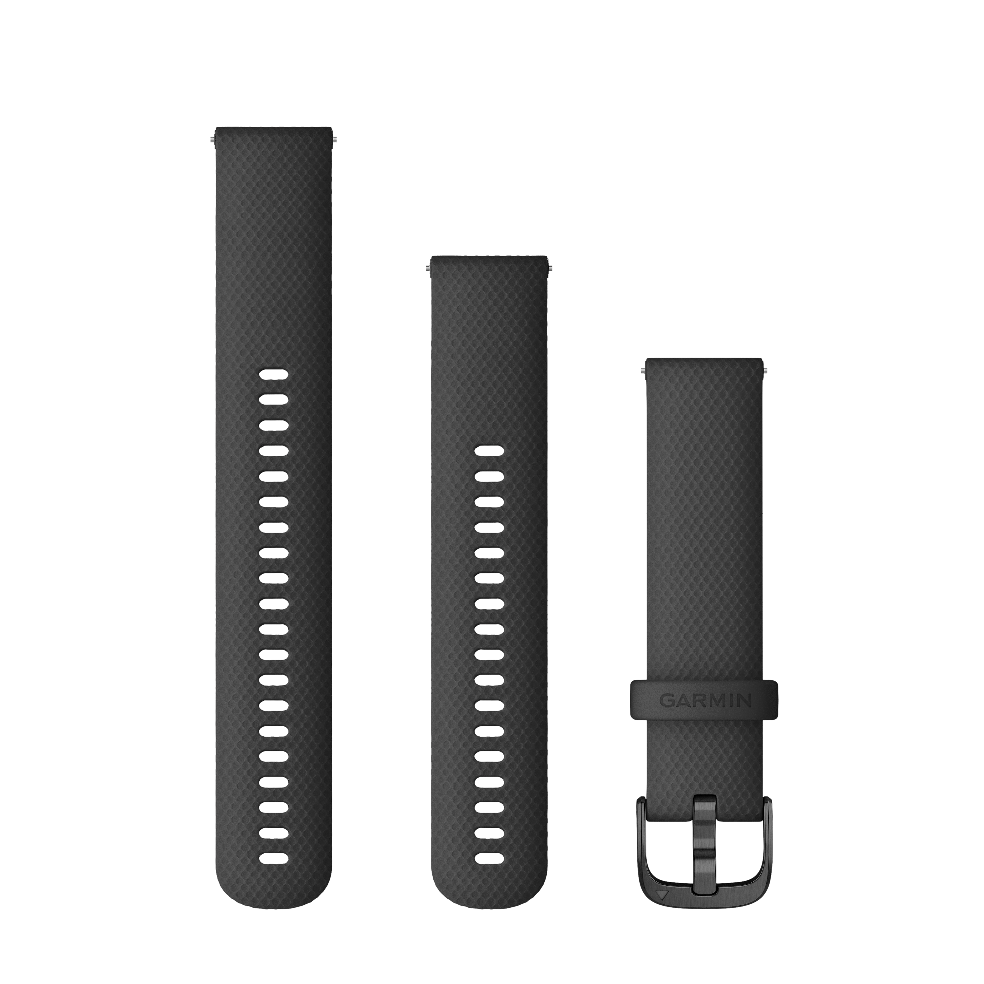 Garmin Quick Release Straps (20mm), Black, Slate hardware
