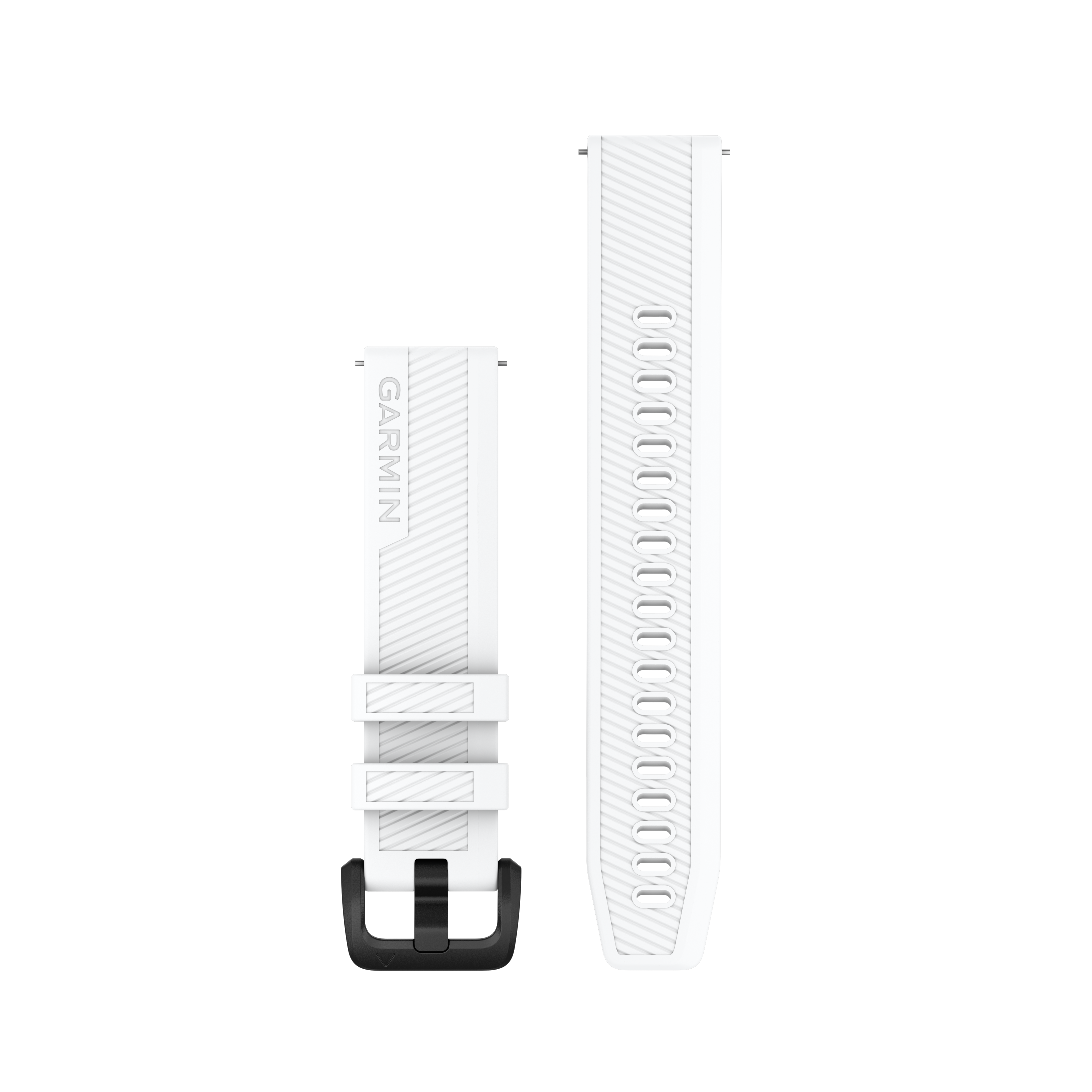 Garmin Quick Release Straps (20mm), White, Black Stainless Steel Hardware