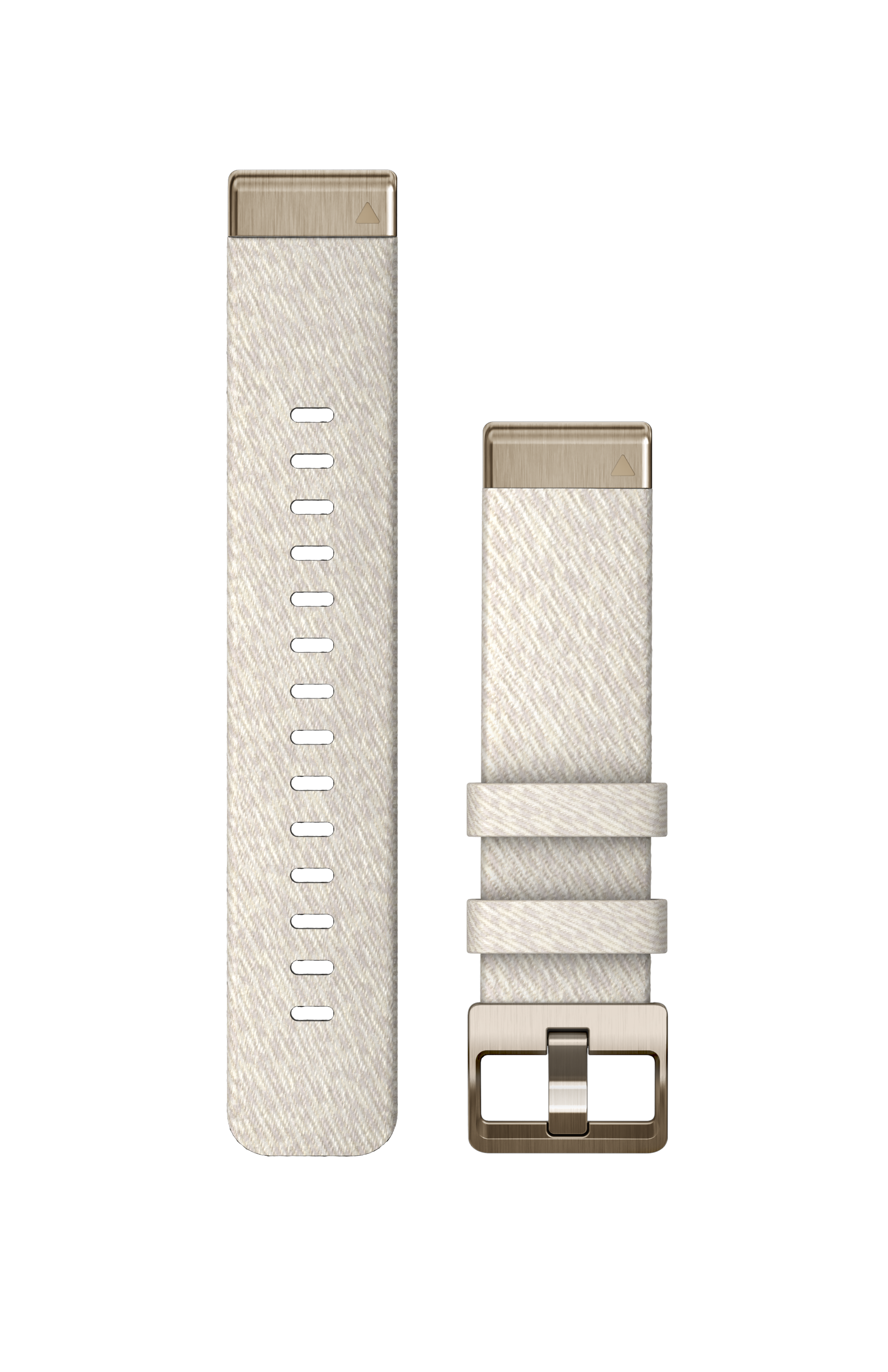 Garmin QuickFit® 20 watch strap, Cream melange nylon, Cream Gold hardware