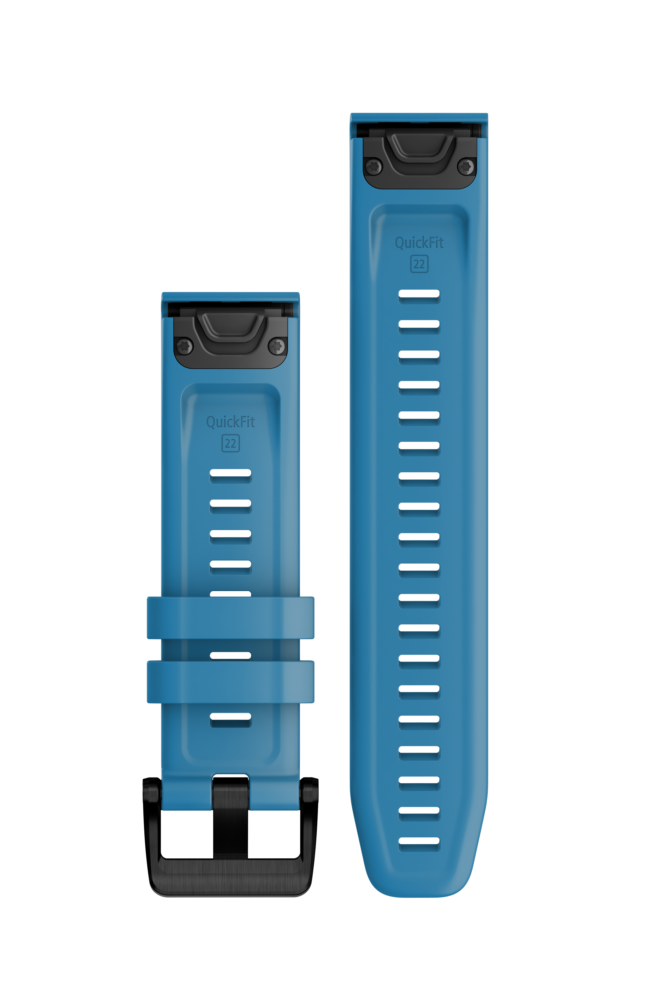 Garmin QuickFit® 22 Watch Strap, Cirrus Blue, Black Stainless Steel Hardware