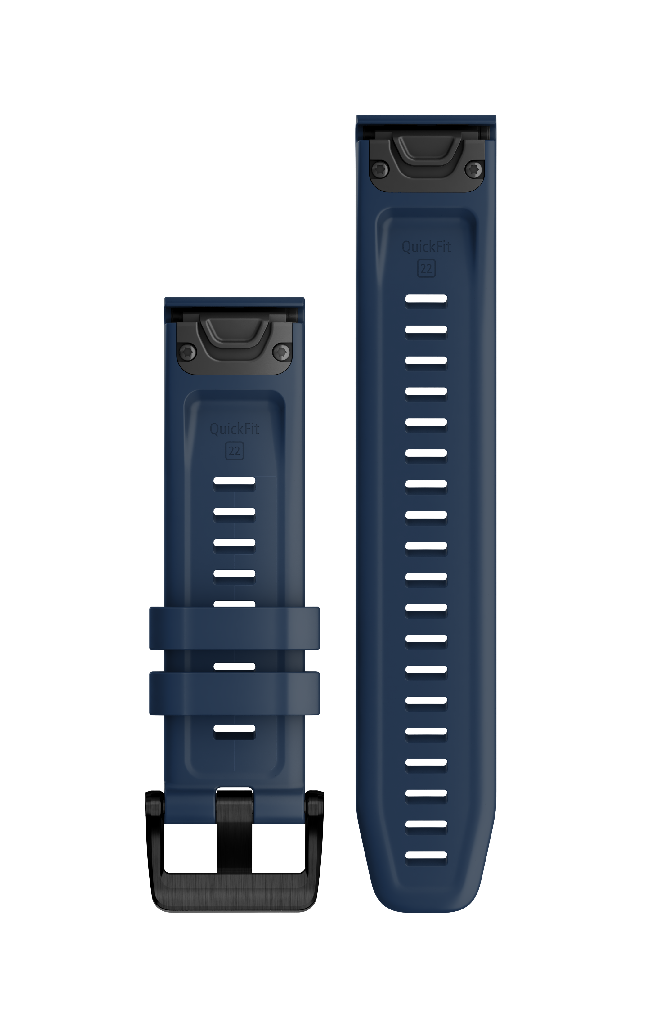 Garmin QuickFit® 22 Watch Strap, Captain Blue, Black Stainless Steel Hardware