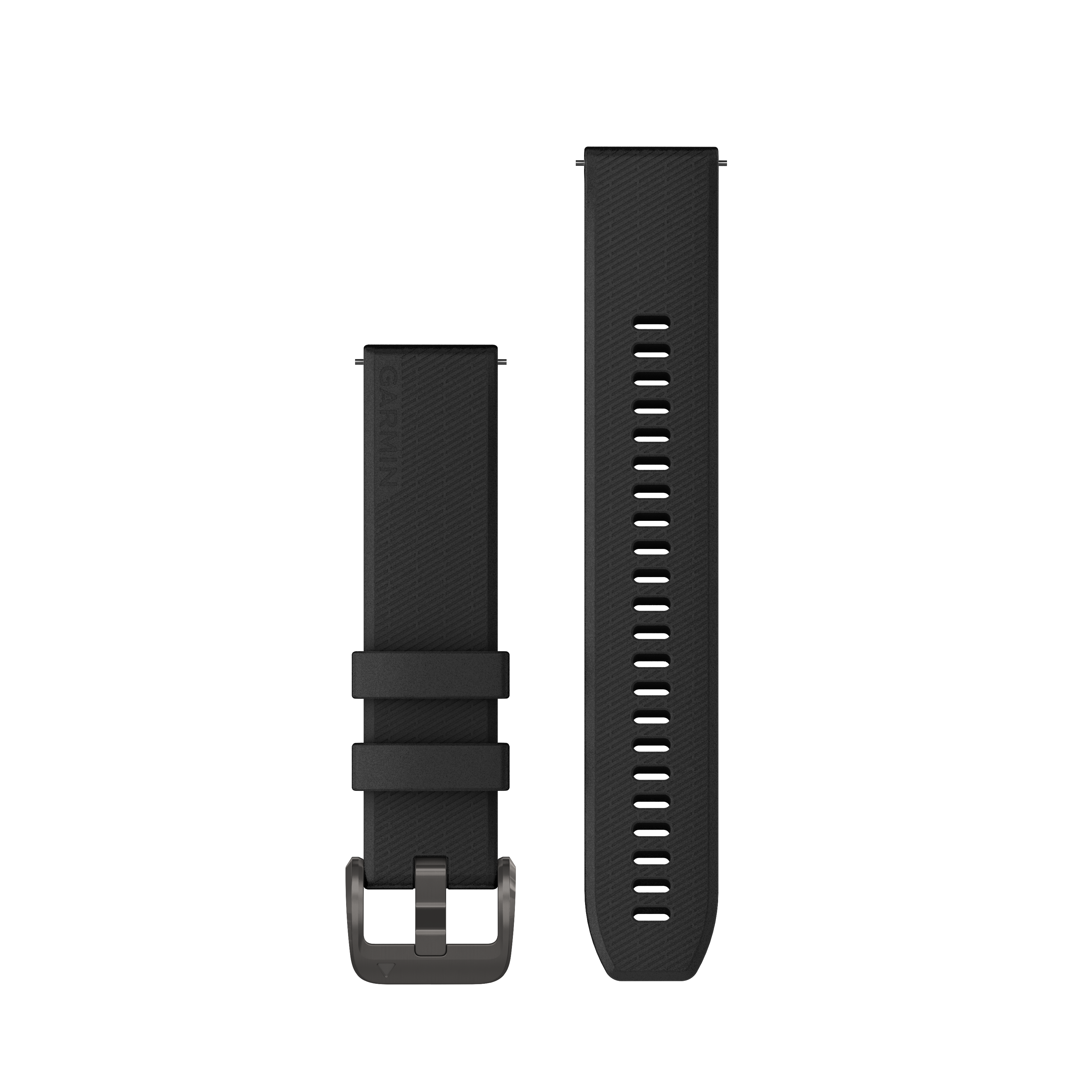Garmin Quick Release Straps (20mm), Black, Gunmetal hardware