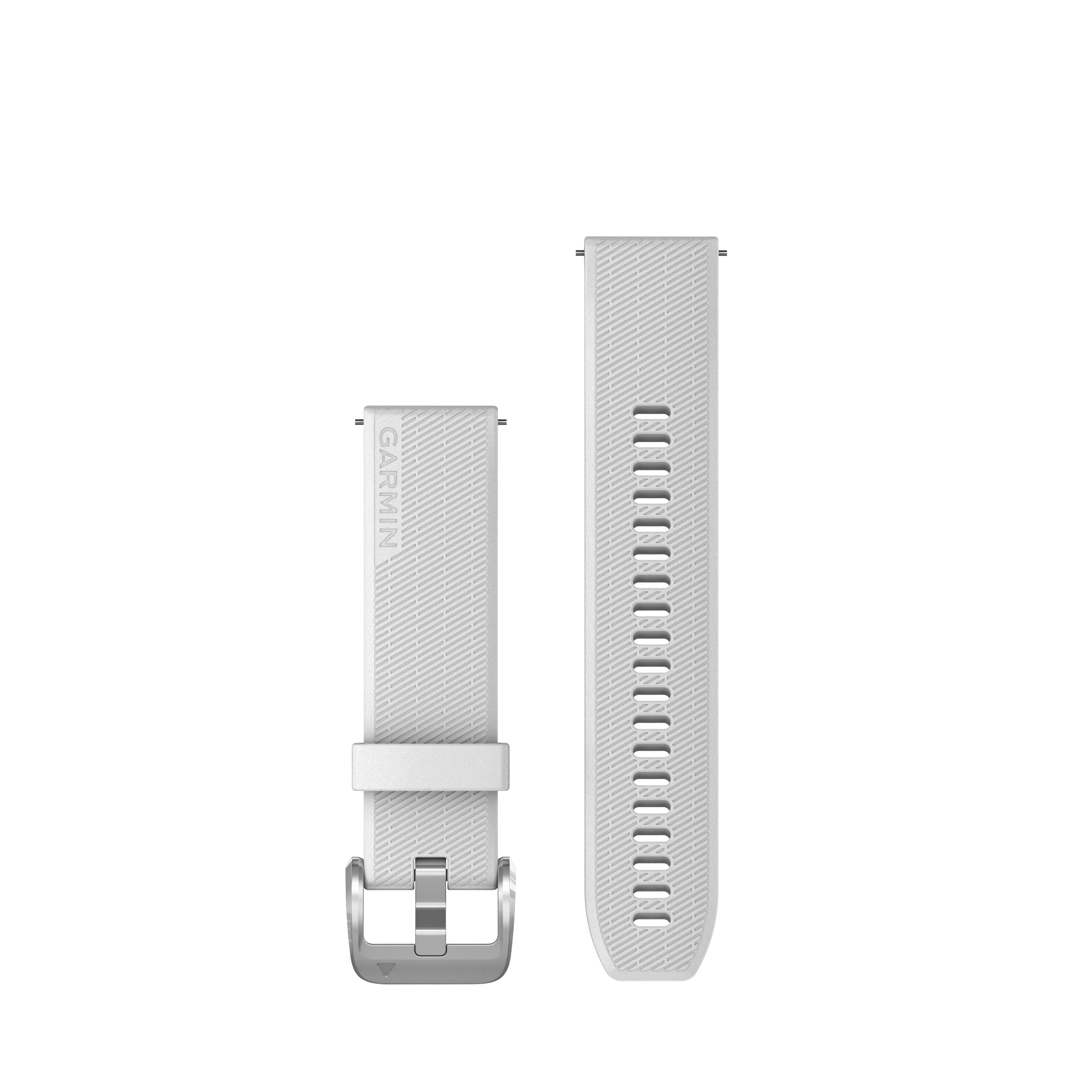 Garmin Quick Release Straps (20mm), White, Polished Silver Hardware