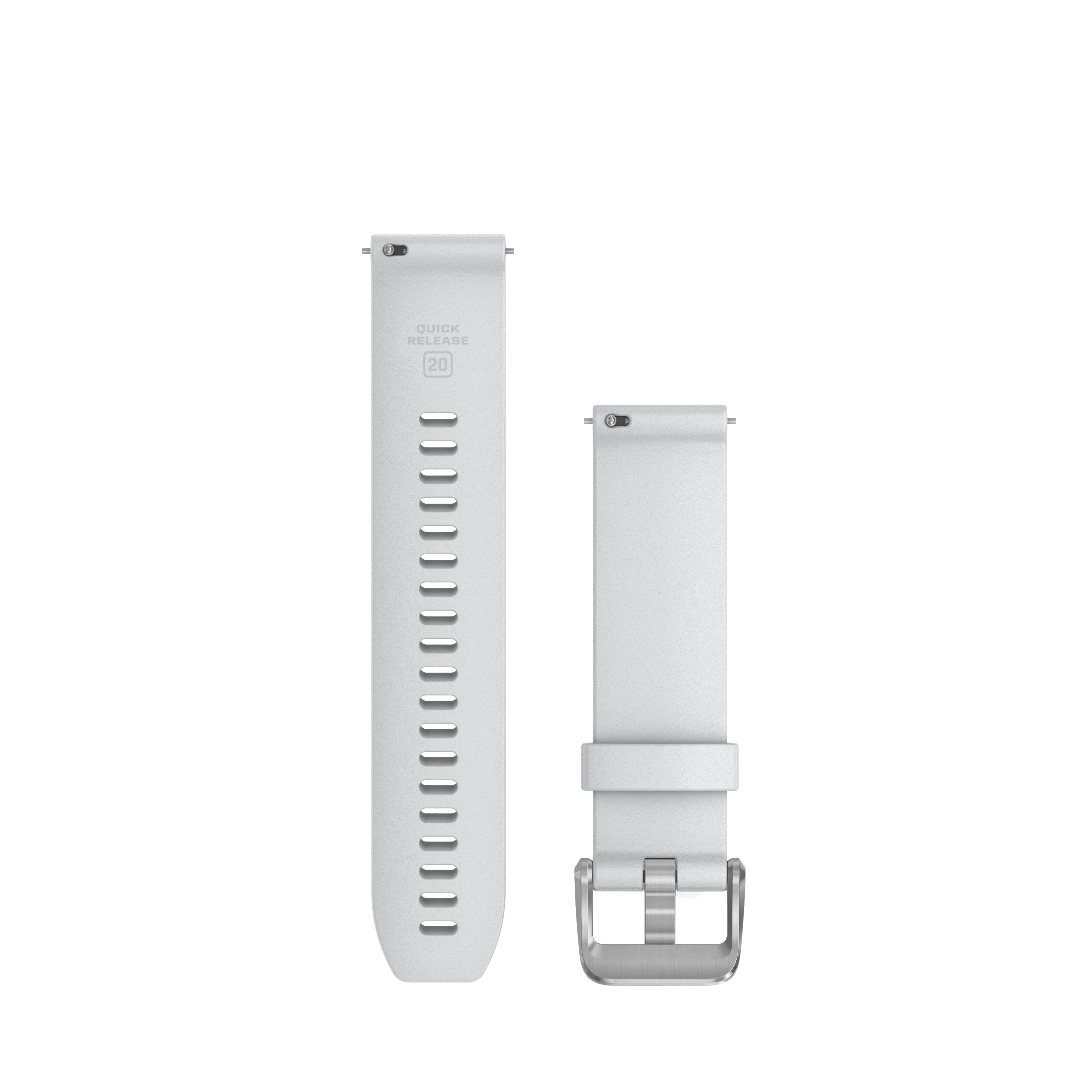 Garmin Quick Release Straps (20mm), White, Polished Silver Hardware