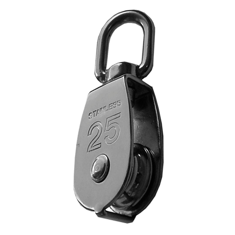 Blok rustfri m/øje 1-sk. 25 mm f/10 mm tov Brud 2 t
