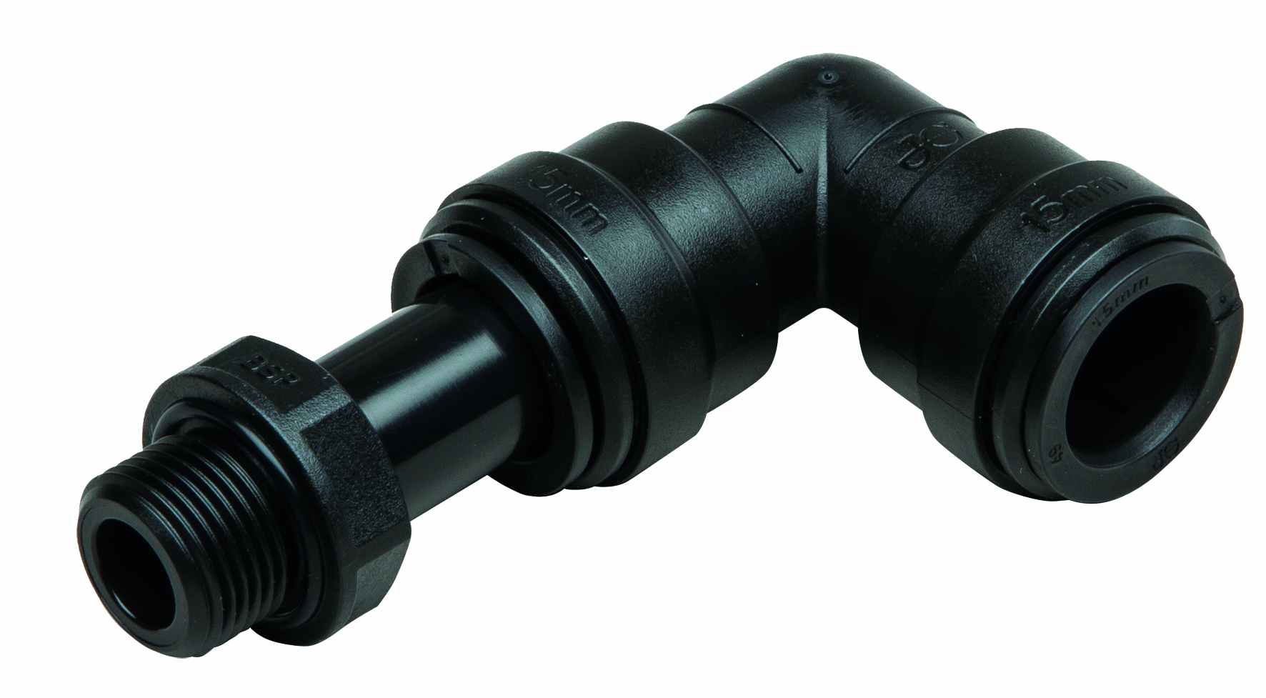 Quick kobling 90gr 3/8" gevind ø 15mm, john guest
