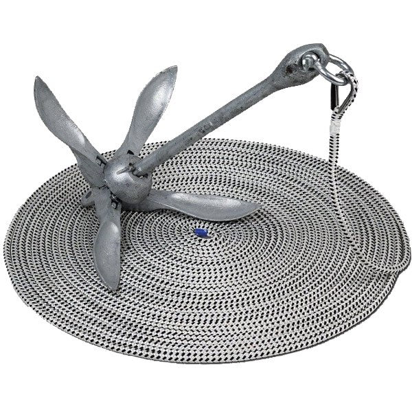 Ankersæt, paraply anker 10mmx30m polyester tov