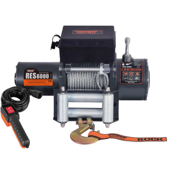 ROCK Trailer winch 12V RES6000 w/wire