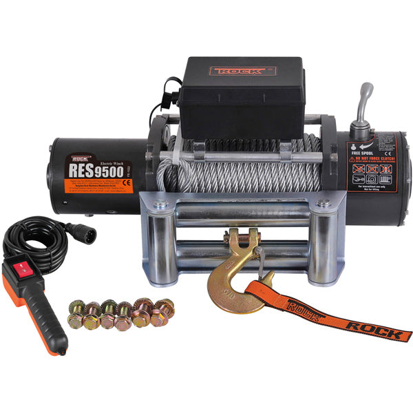 ROCK Trailer winch 12V RES9500 w/wire
