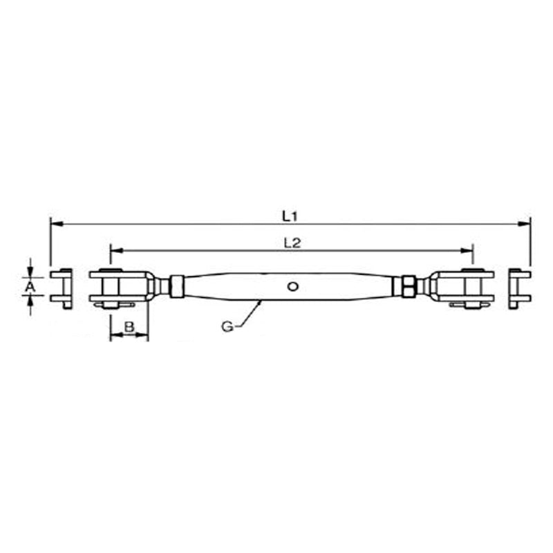 Vantskrue rustfri gaffel/gaffel BW