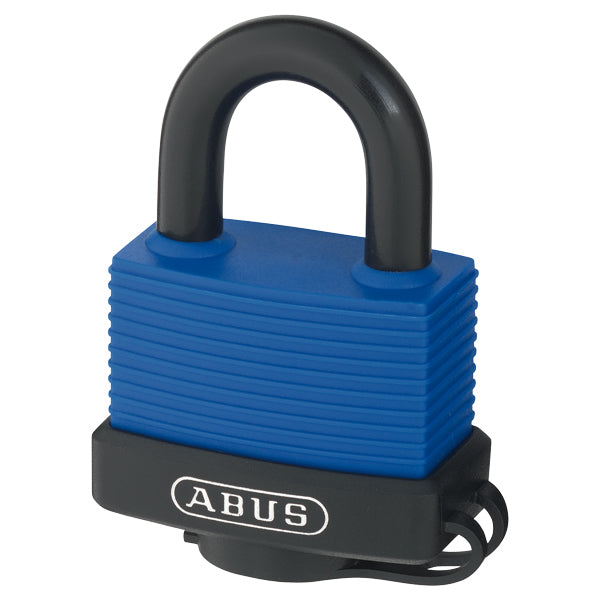 Abus Vorhängeschloss, gehärteter Bügel, Kunststoff versiegelt, 50 mm