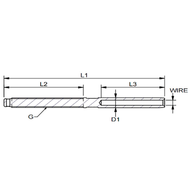 Threaded terminal Right bore UNF 5/16" f/5 mm wire 930508A