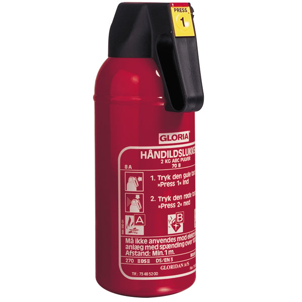 Gloria P 2 GM fire extinguisher 2 kg approval DS/EN 3, 13A 89BC