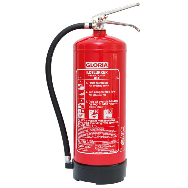 Gloria PDM 6kg GX powder fire extinguisher 55A 233B. DS/EN 3 & Solas.