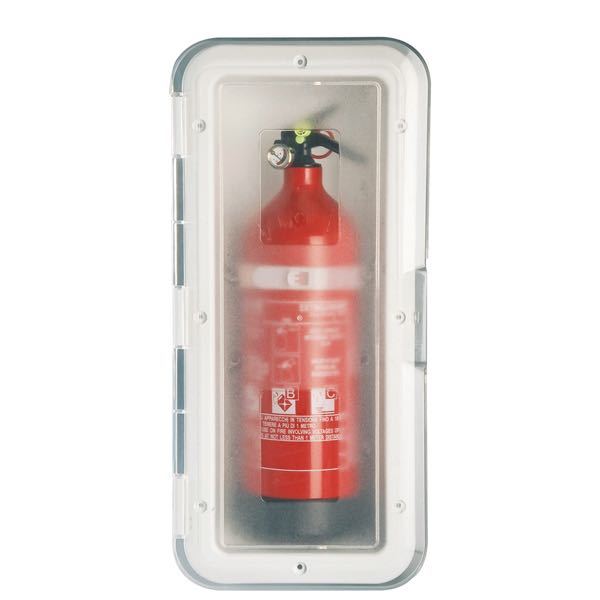 Feuerlöscherschrank für 2kg mit Transportbehälter Tor
