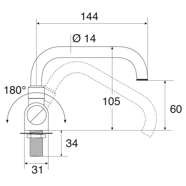 Enkelt hane forcromet til fodpumpe