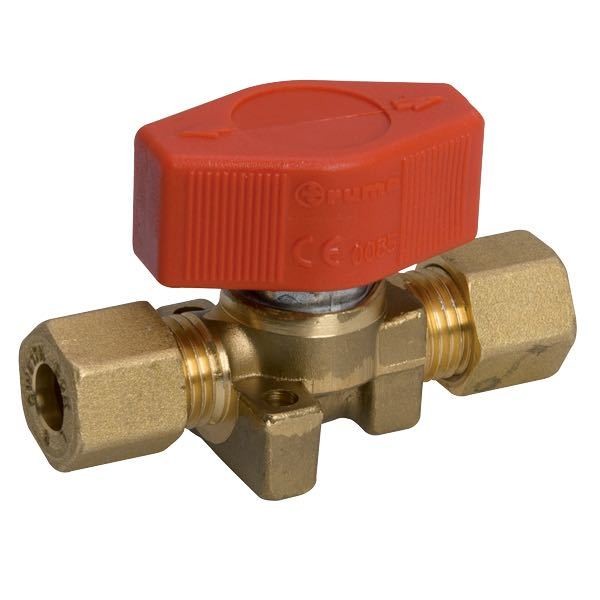 Gas tap with 8mm pipe connection blister