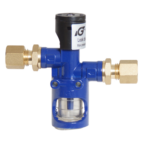 Gas leak tester for 8mm pipe connection blister