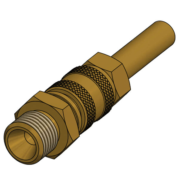 Gas quick kobling Ø8mm rør - 1/4" han gevind