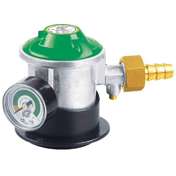 Gas regulator Jumpo click on with pressure gauge & hose connection Ø10