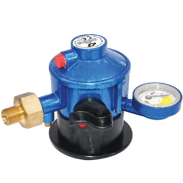 "Gas regulator Jumpo click on med manometer og 1/4"" gevind"