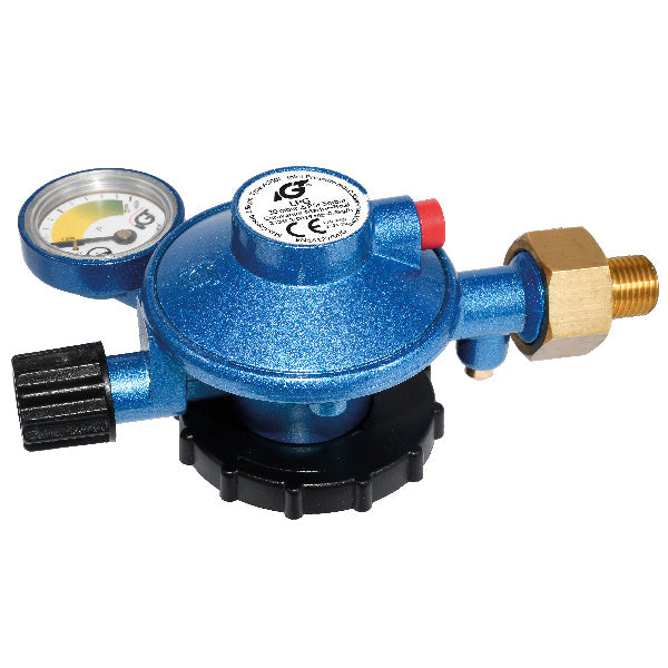 Gas regulator with manometer for blue cgi gas bottles