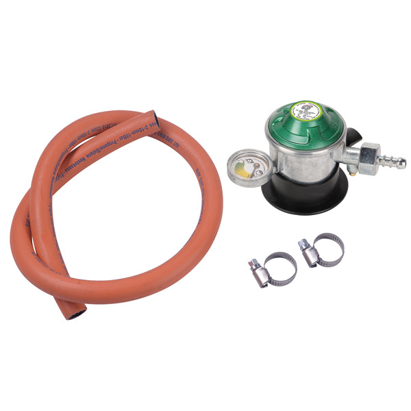 Gas regulator basic with manometer & 2 meter hose Ø10mm