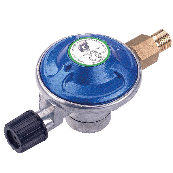 Gas regulator for disposable gas cans with thread