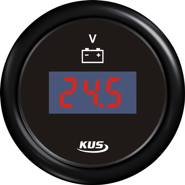 KUS Digitalvoltmeter Schwarz 12/24V