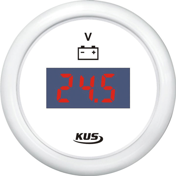 KUS Digitalvoltmeter Weiß 12/24V