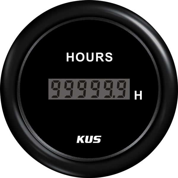 KUS Digitaler Stundenzähler Schwarz 12/24V
