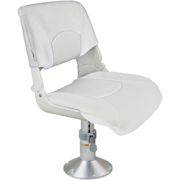 Chair set skipper with light gray cushion, adjustable console & swivel