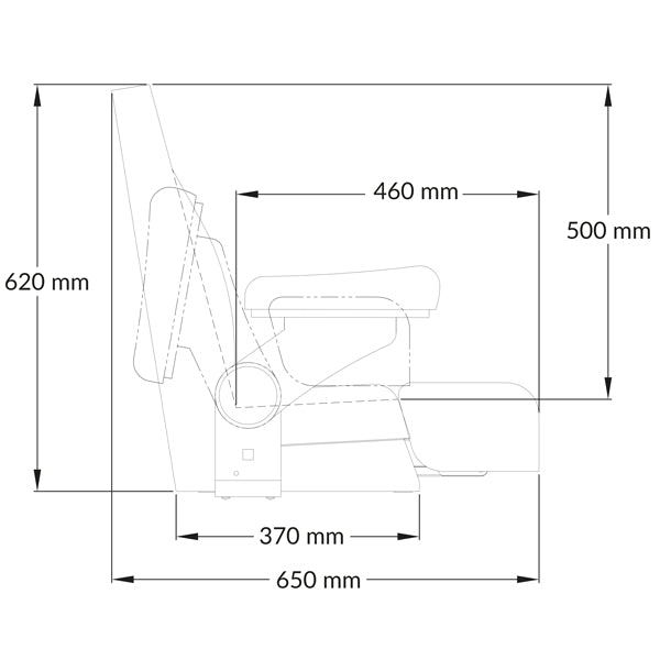 Steering chair Royal Flip-up Carbon black/white