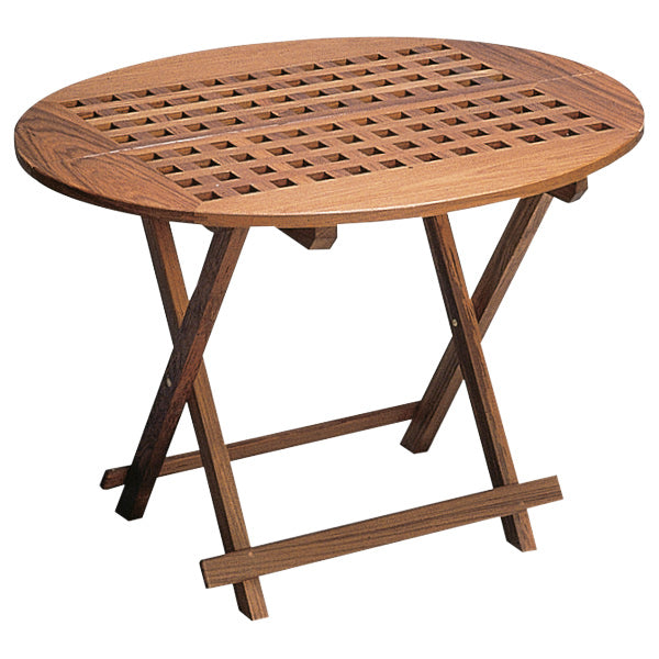 Folding table elliptical ship wicker