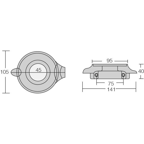 1852 Zinkring 2-delt for Volvo drev 3888305 130S & 150S