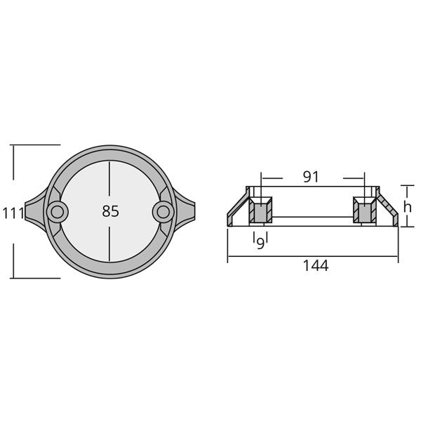 1852 Zinkring for AQ280 & 290 DUO prop fra 2002