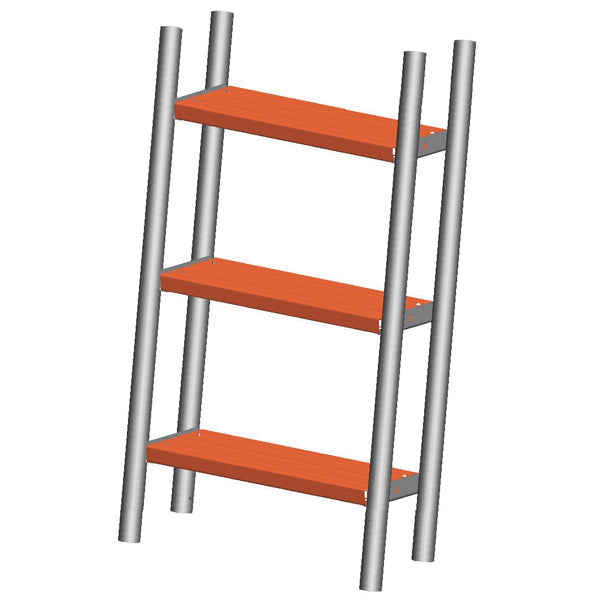 Extension for paving ladder, 3 steps