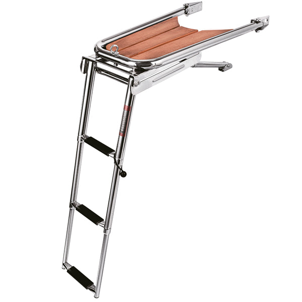 Bow platform with teak and ladder 65x33cm Ø25mm pipe