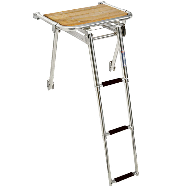 Bathing platform with 3-step ladder L-45cm d-39cm
