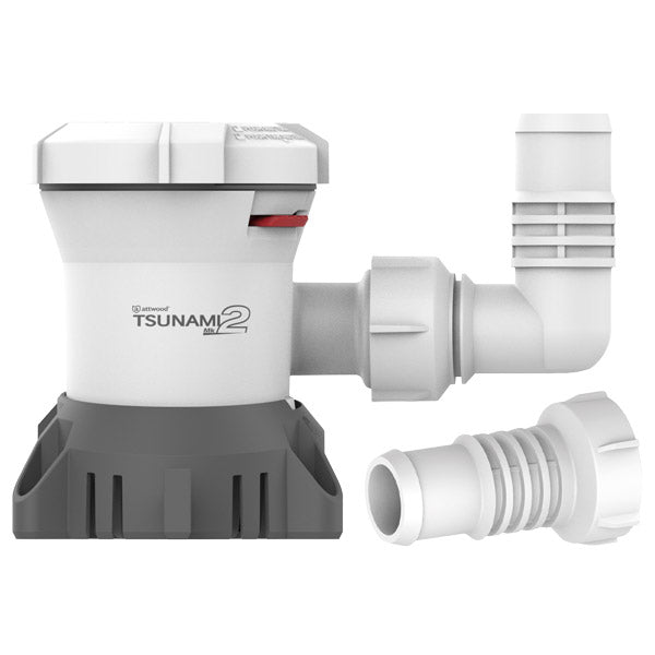 Attwood t1200 mk2 lænsepumpe 12-24V inkl 2 slangestudser